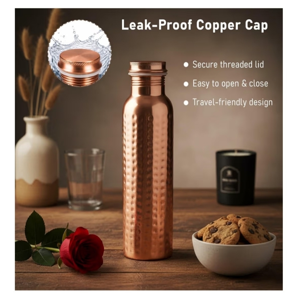 100% Copper Water Bottle 32oz - Picture 4 of 4